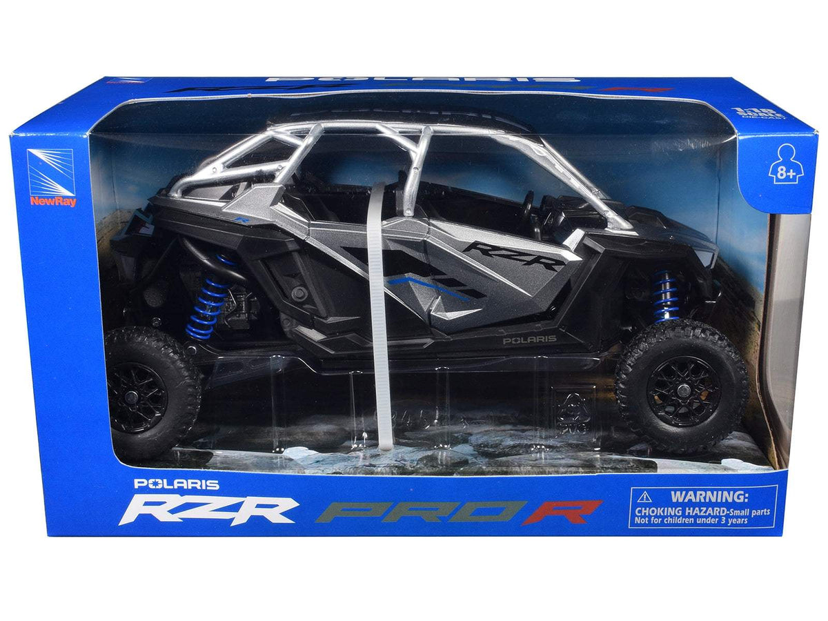 Polaris RZR Pro R UTV Silver Metallic and Black | 1/18 Diecast Model Car | New Ray | Collector Quality