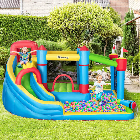 6-in-1 Inflatable Bounce House Outdoor Toy Water Slide Kids - ToylandEU