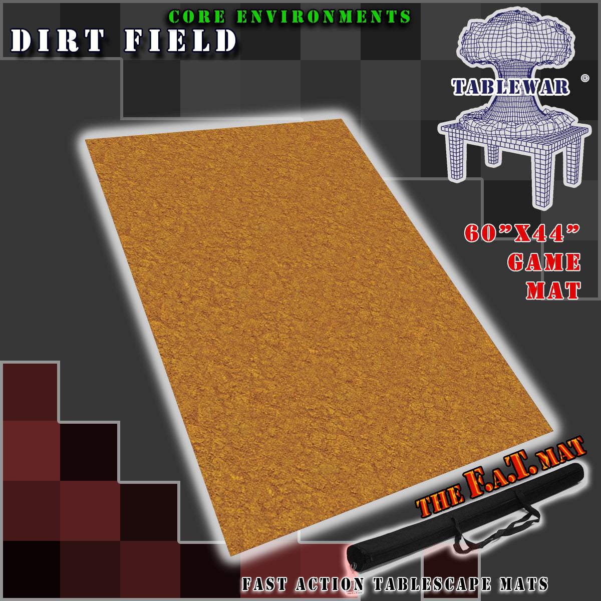 Dirt Field F.A.T. Mat | 60x44 In Neoprene | TableWar
