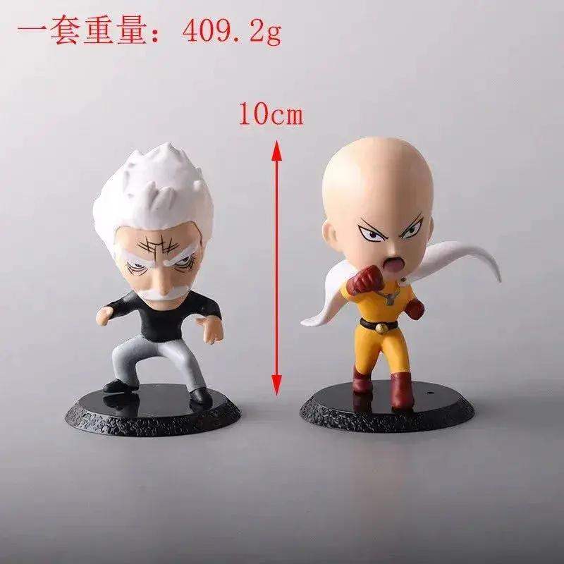 6Pcs One Punch Man Chibi Anime Figures, Saitama Genos Garou Bang Tatsumaki Mumen Rider Metal Knight, OPM Collection Set - ToylandEU