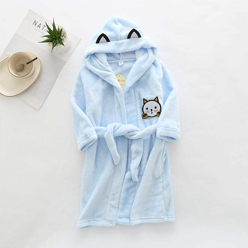 Kids Flannel Bathrobe | Hooded | Unisex Sleepwear | Ages 3 To 8 Years