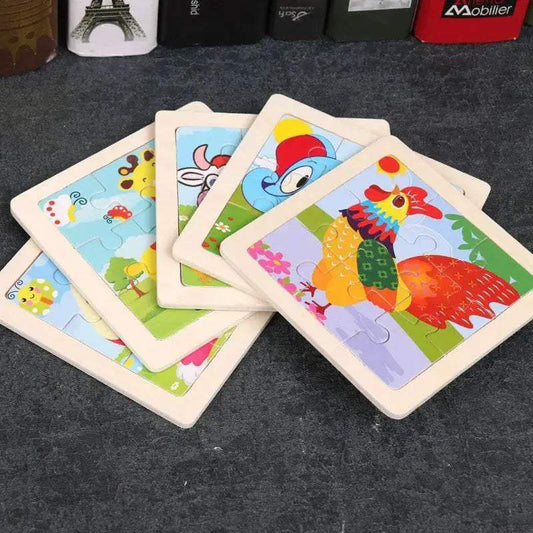 6pcs Small Wooden Jigsaw Puzzles For Kids Educational Toys - ToylandEU