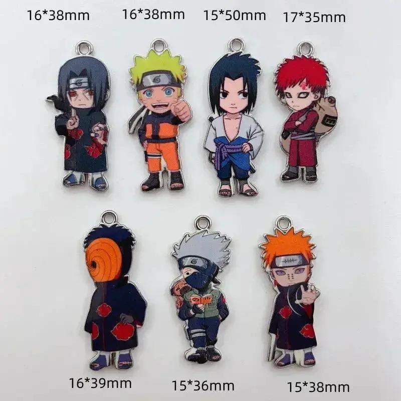 7 PCS Naruto Key Chain Charms, Anime Cartoons Character Alloy Charms Pendant - ToylandEU