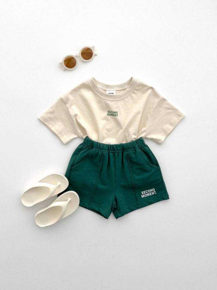 Kids' Casual Thin Short-Sleeve And Shorts Set | Light Gray Stitching | Unisex Summer