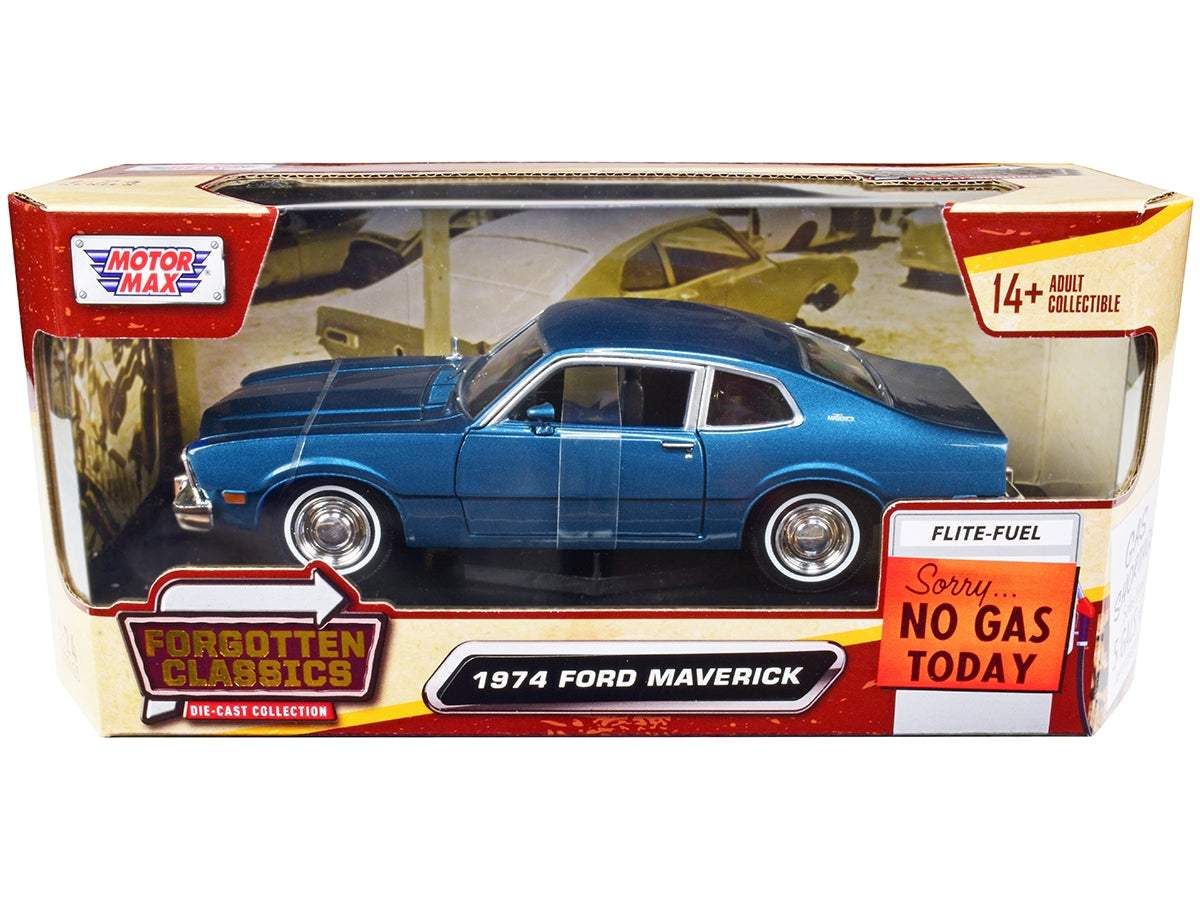 1974 Ford Maverick | 1/24 Diecast | Blue Metallic | Motormax