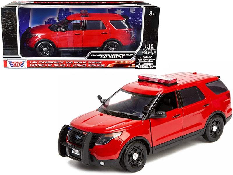 Diecast Model Car | 2015 Ford Police Interceptor | Fire Marshal | 1 18 Scale