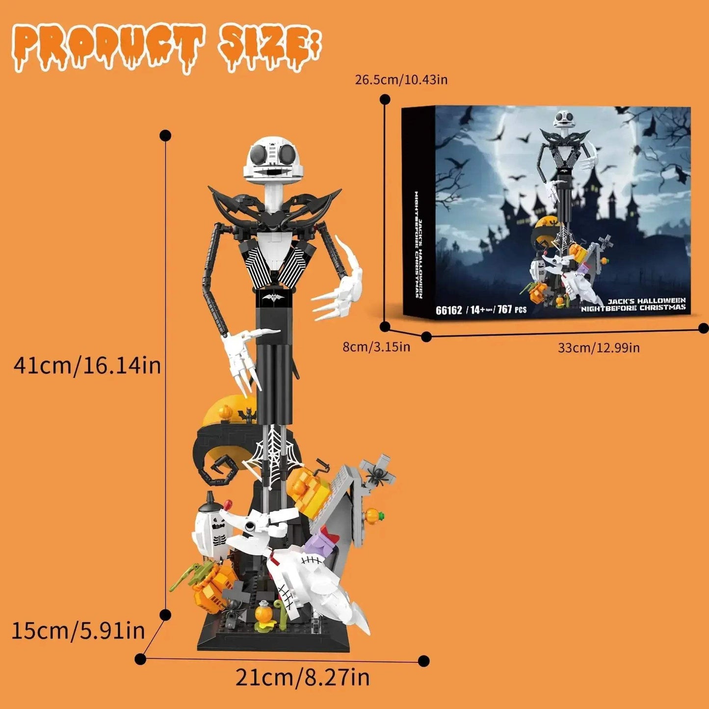 767 Piece Creative Skeleton Building Blocks Halloween Kit For Kids - ToylandEU