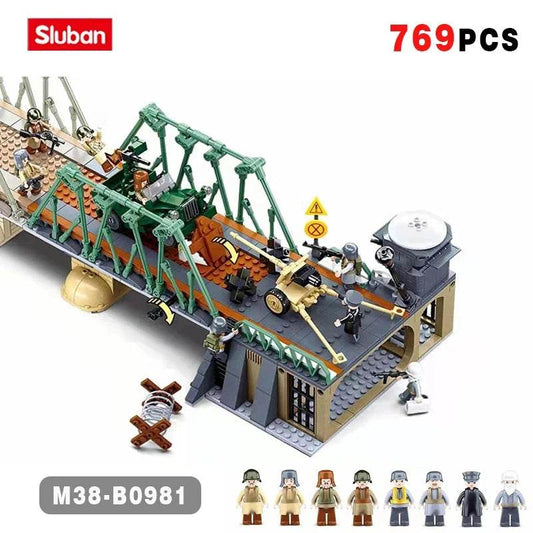 769PCS WW2 Battle Of Budapest Bridge Scene Building Blocks Set - ToylandEU