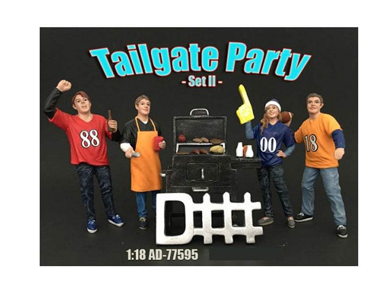 Tailgate Party Set II 4 Piece Figure Set For 1:18 Scale Models | Scale Figure | American Diorama | Collector Quality