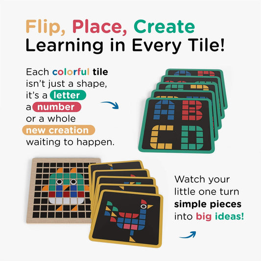 Wooden Educational Tiles | Alphabet Blocks | Fine Motor Focus | Ages 3 Plus
