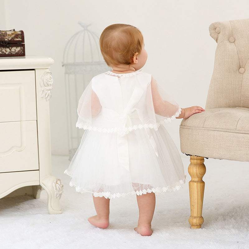 Satin Baby Dress | White Color | Cotton Lined Fabric | 3M 6M Size