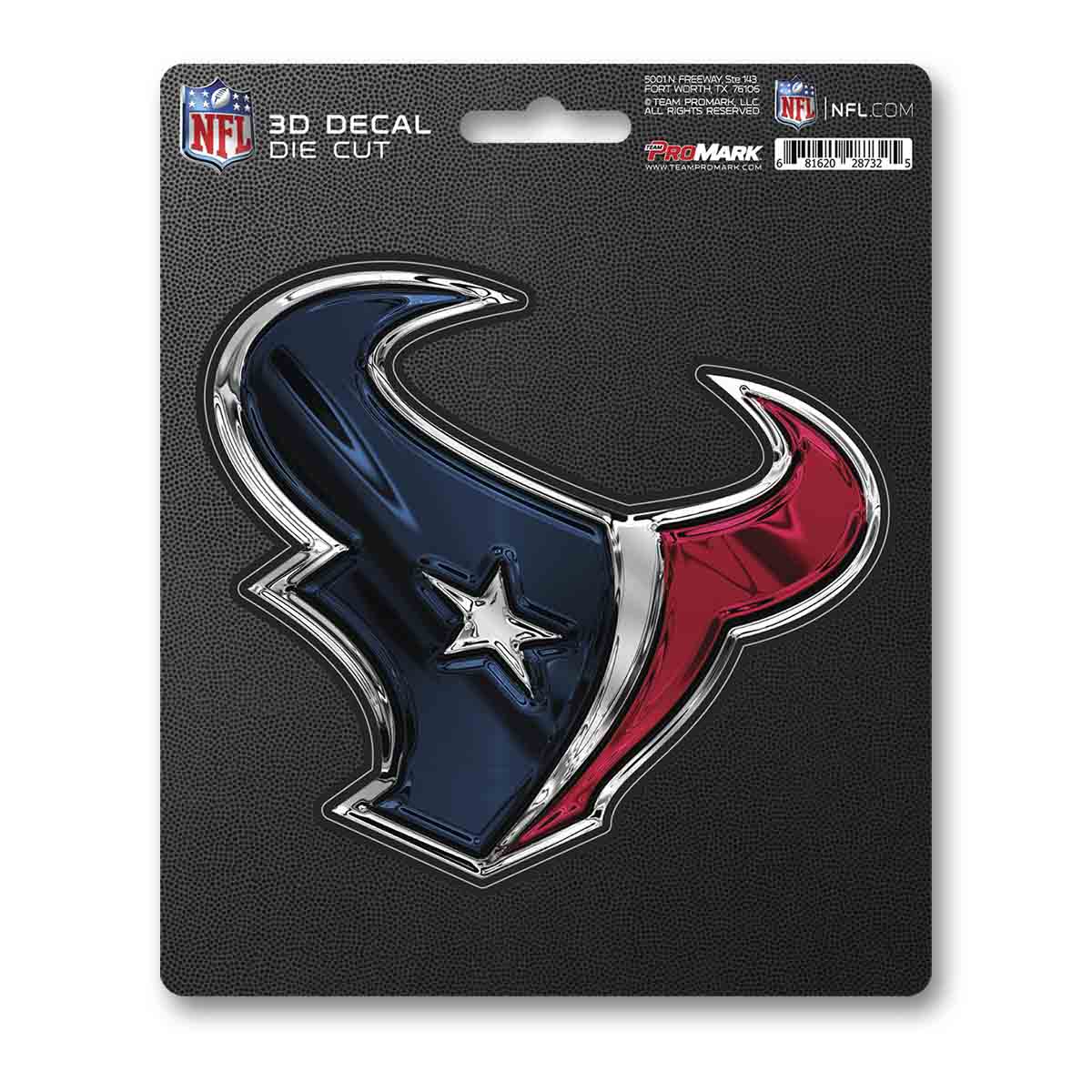 Houston Texans Decal 5x8 Die Cut 3D Logo Design