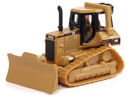 Peterbilt 579 UltraLoft Tandem Tractor Red Metallic with Lowboy Trailer and CAT D5M Dozer Yellow | 1/87 Diecast Model Tractor | Diecast Masters