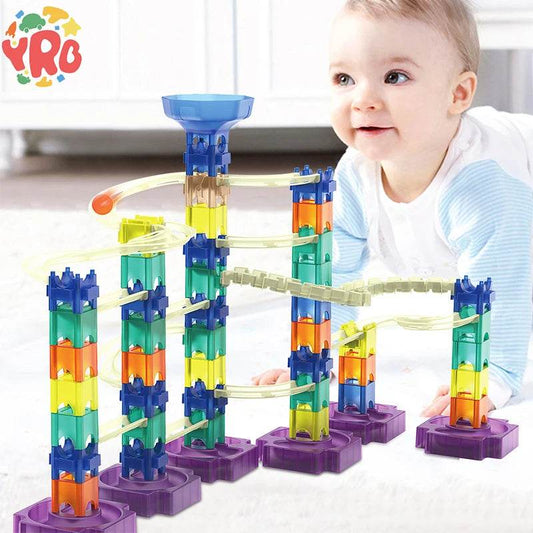 85-Piece 3D Marble Race Track Building Set for Kids' Creative Fun - ToylandEU
