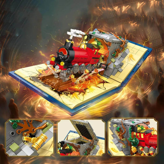 889PCS Magic Train Building Blocks Classic Train Scene MOC Model - ToylandEU