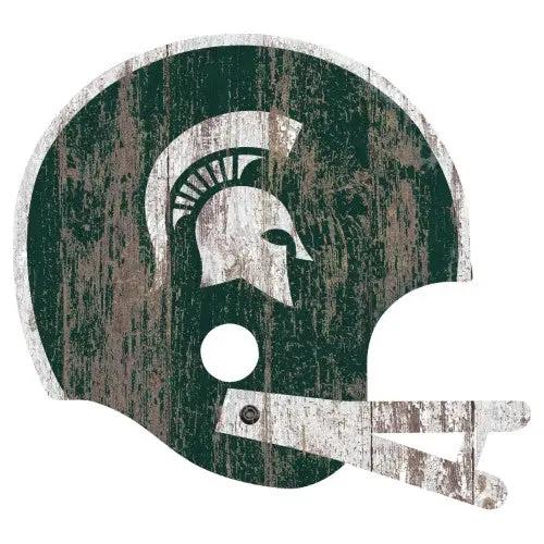 Michigan State Spartans Sign Wood Large Helmet Style