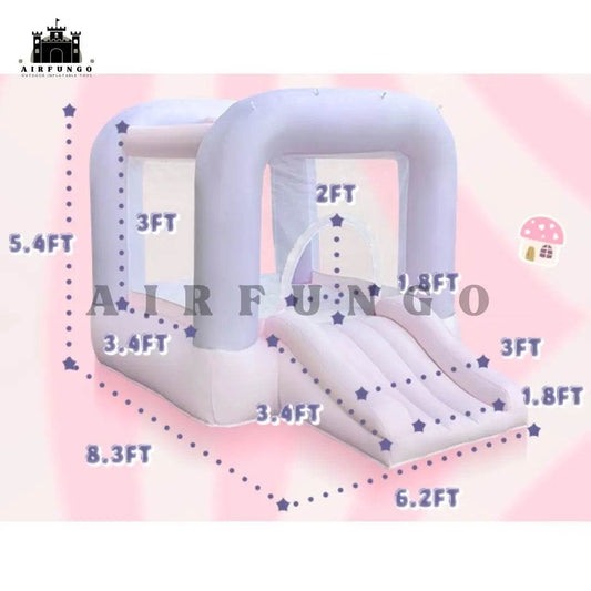 8ft White Bounce House Indoor Outdoor Softplay Inflatable Bouncer - ToylandEU