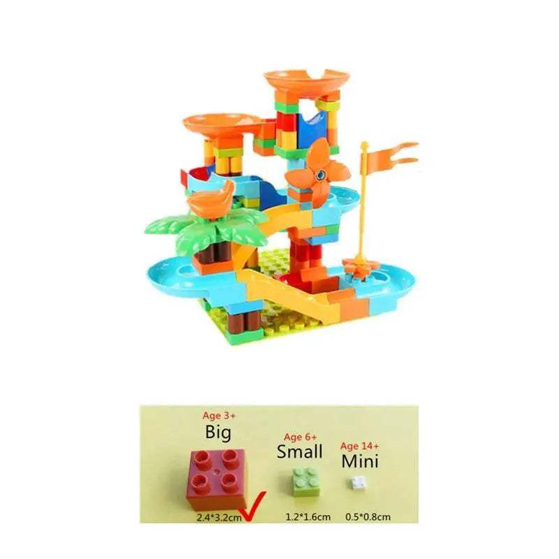 98-Piece Marble Run Construction Set with Funnel Track & Slide Ladder - ToylandEU
