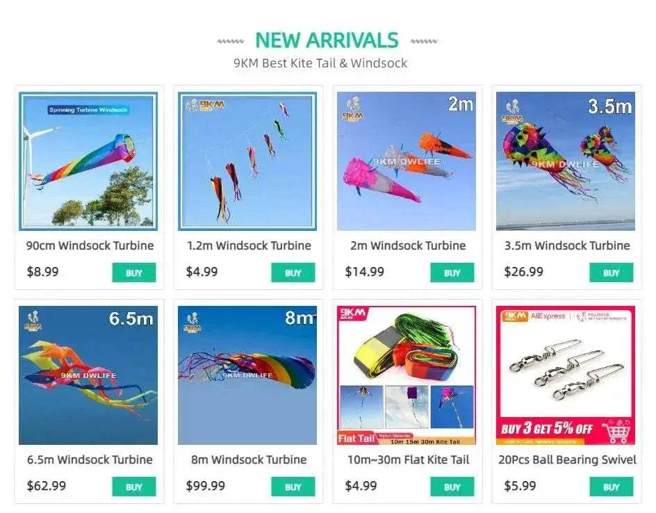 9KM 10m~30m Kite Tube Tail Soft Inflatable 30D Nylon Bag - ToylandEU