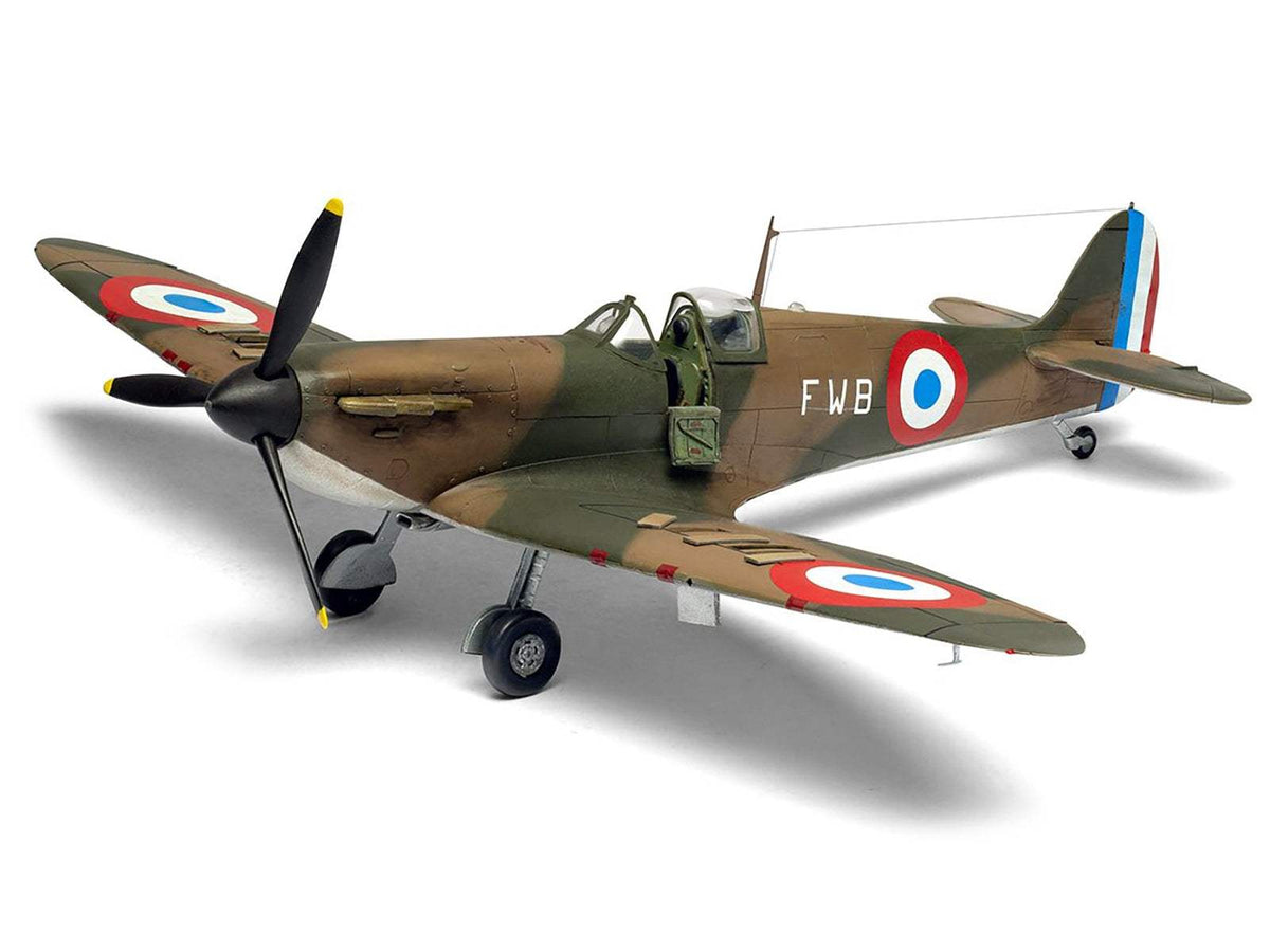 Level 2 Model Kit Supermarine Spitfire Mk.I Fighter Aircraft with 3 Scheme Options | 1/48 Plastic Model Kit | Airfix | Collector Quality