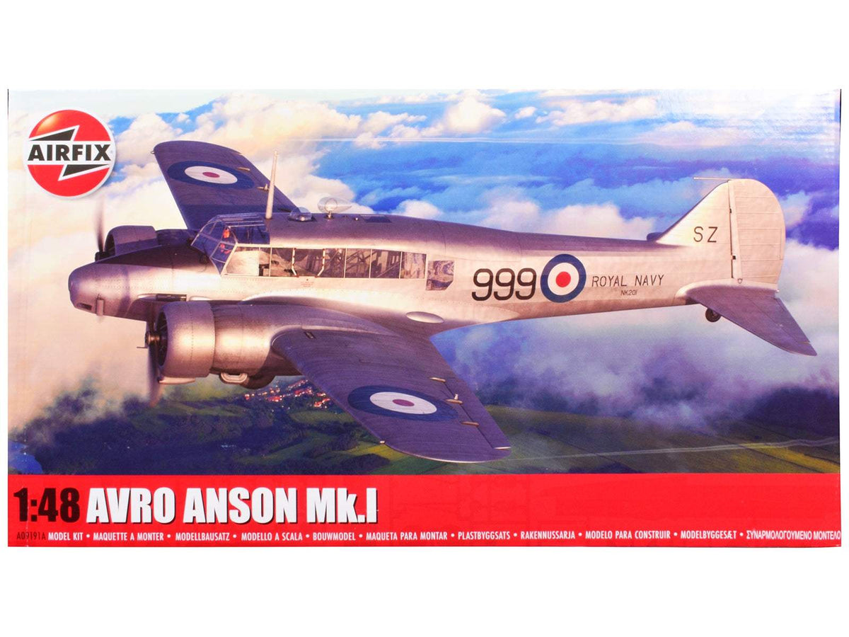 Level 3 Model Kit Avro Anson Mk.I Aircraft with 3 Scheme Options | 1/48 Plastic Model Kit | Airfix | Collector Quality