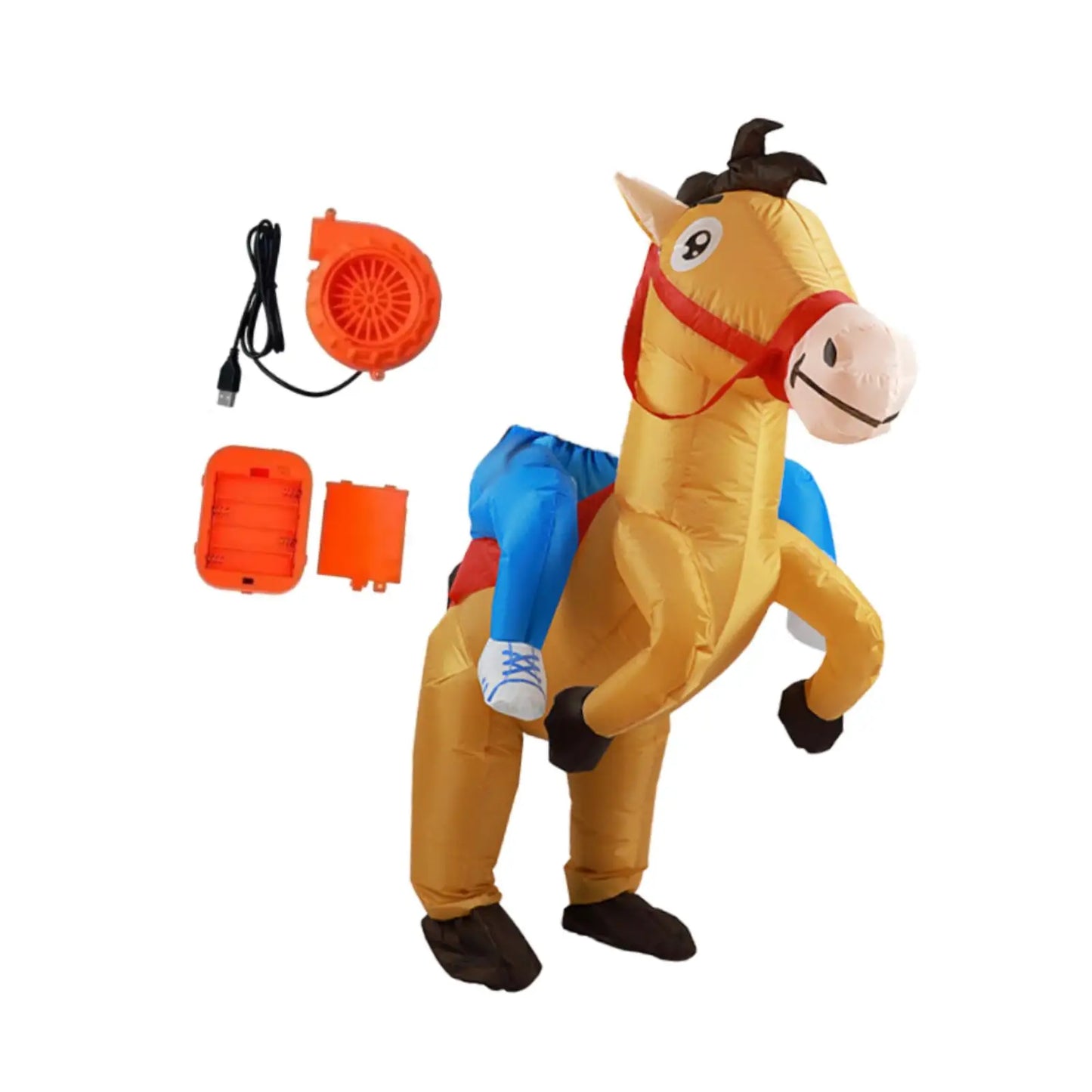 Inflatable Horse Costume | Ride On Design | Battery Powered | Adult Unisex