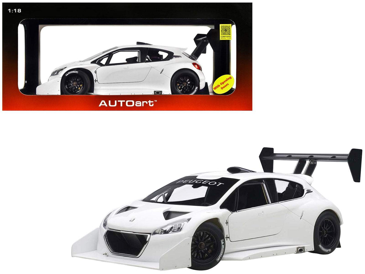 2013 Peugeot 208 T16 Pikes Peak Race Car Plain White Version | 1/18 Diecast Model Car | Autoart | Collector Quality