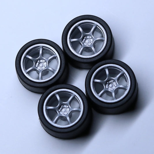 ABS Wheels With Rubber Tires For Scale Model Cars Durable