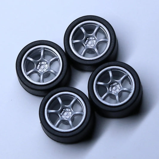 ABS Wheels With Rubber Tires For Scale Model Cars Durable - ToylandEU