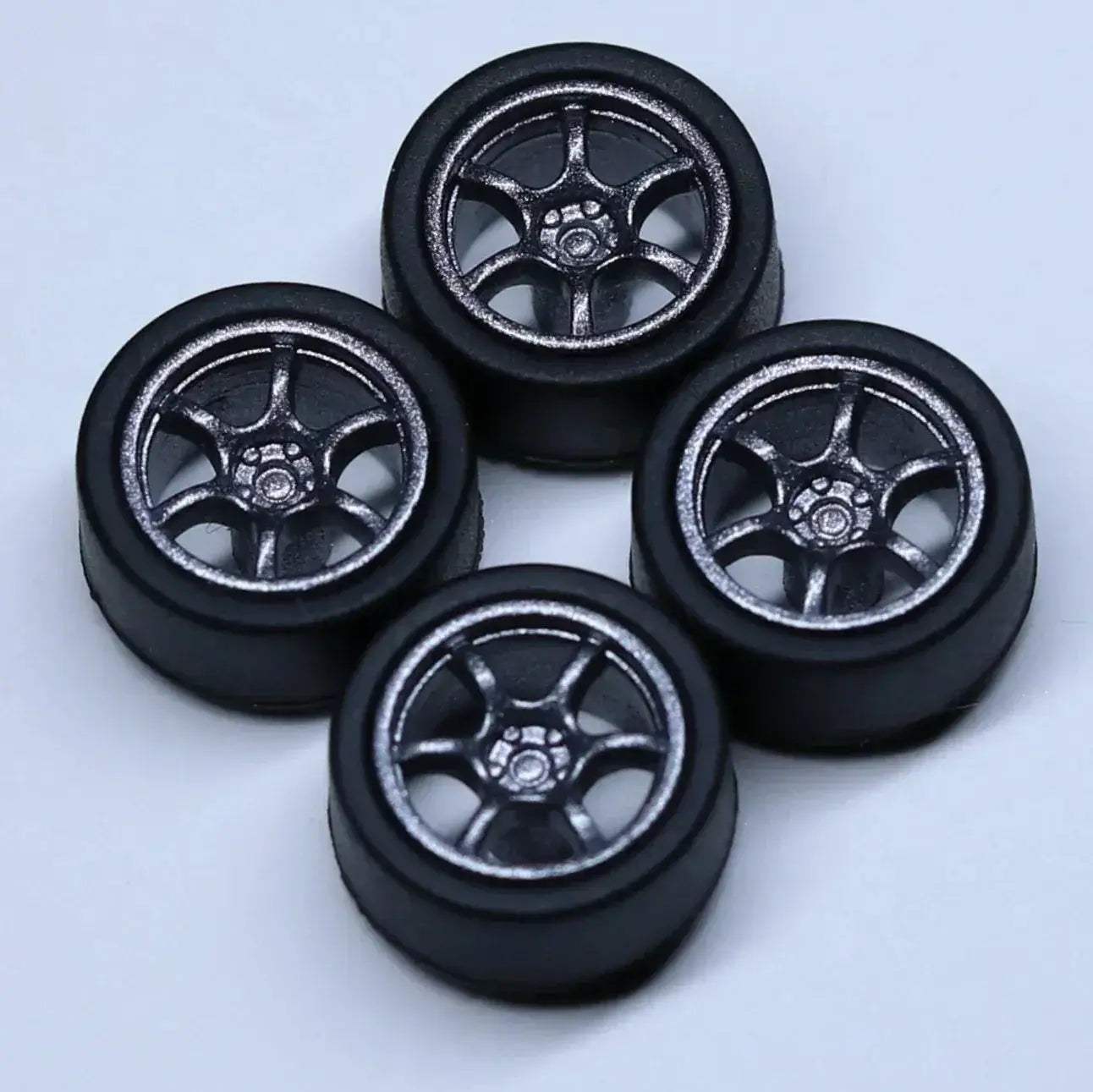 ABS Wheels With Rubber Tires For Scale Model Cars Durable - ToylandEU