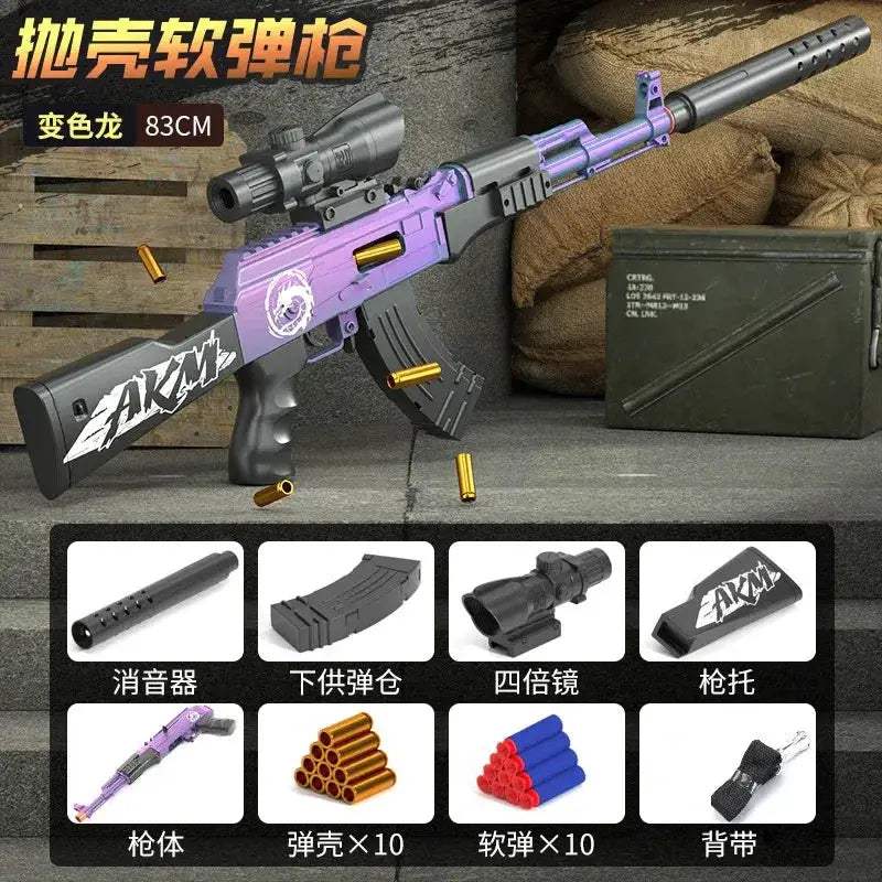 AK47 Toy Gun With Manual Shell Ejection And Soft Bullets - ToylandEU