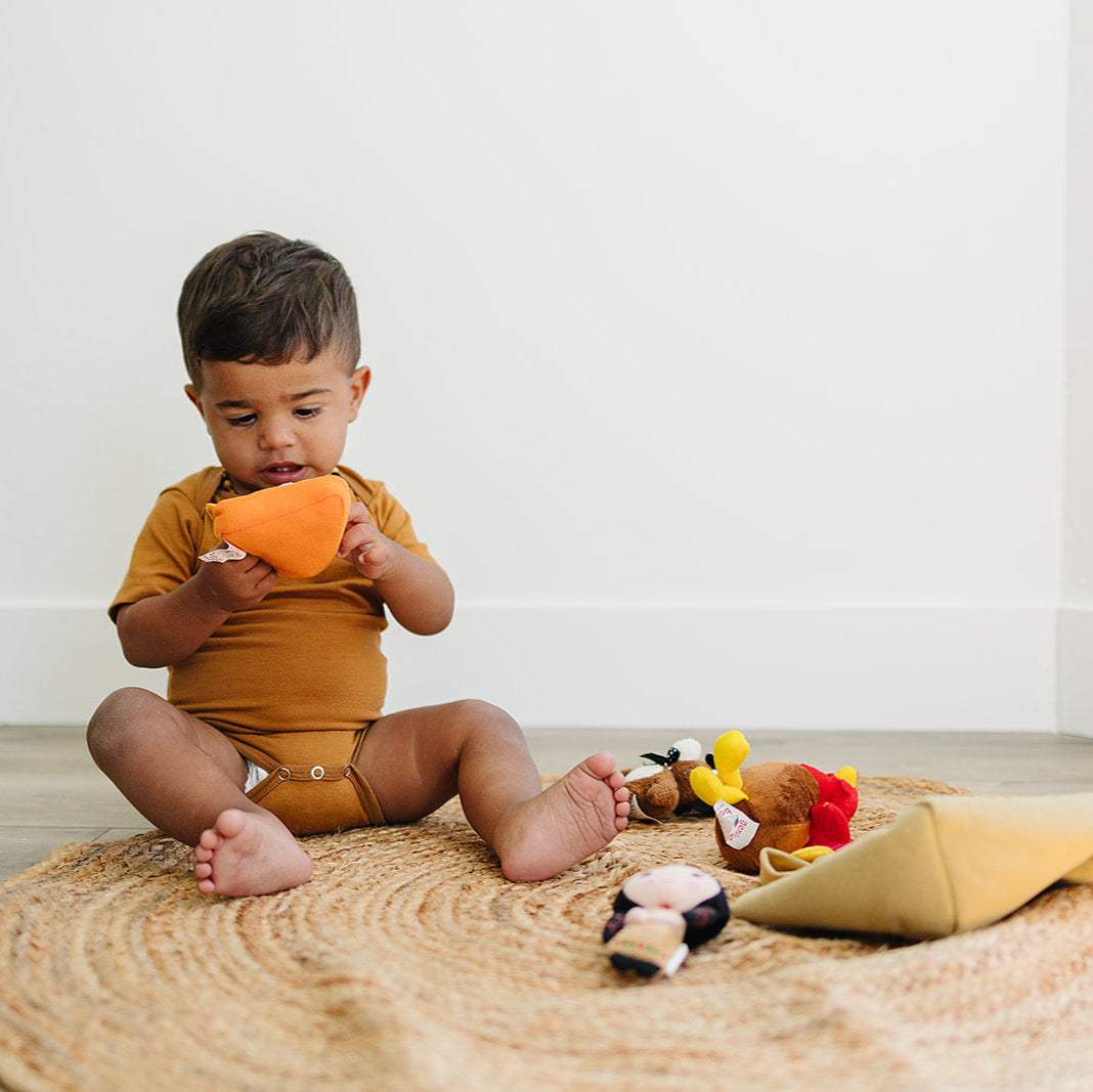 Baby Thanksgiving Turkey Fill And Spill Bag | 4 Sensory Toys | Keepsake Gift