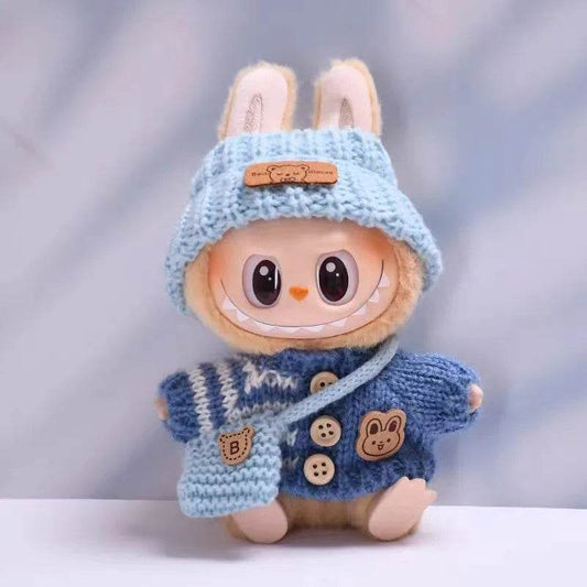 Adorable 17cm Plush Doll Outfit Labubu Set with Hat and Backpack for Kids Birthday Gifts - ToylandEU