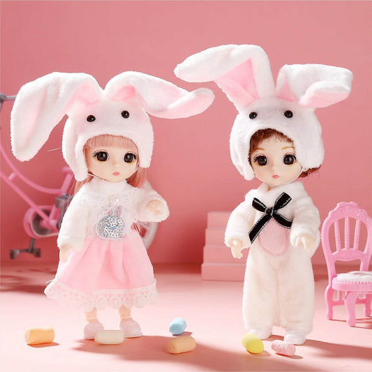 Adorable 17cm Poseable Mini Princess Doll with Stylish Skirt and Hat - Perfect Girls' Gift - ToylandEU