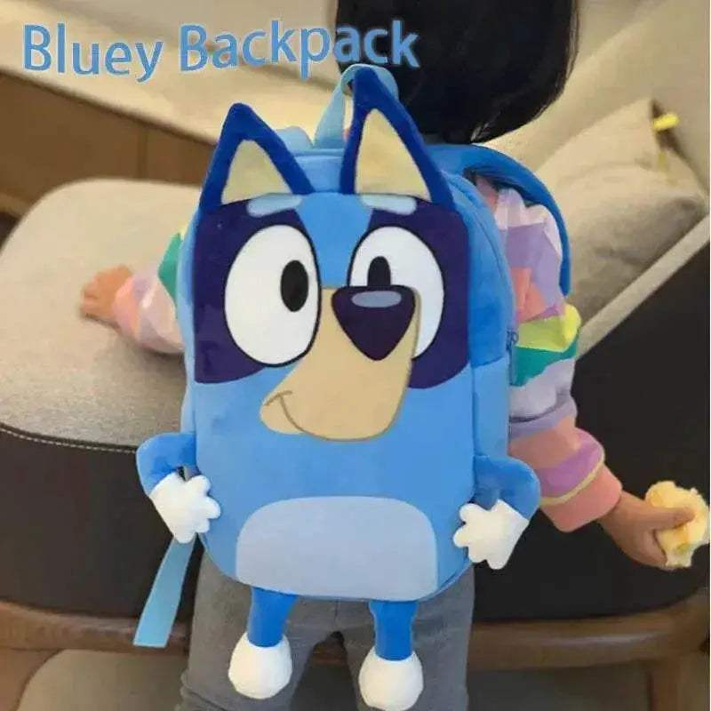 Bluey Family Plush Backpack - Cartoon Dog Schoolbag for Kids - - ToylandEU™
