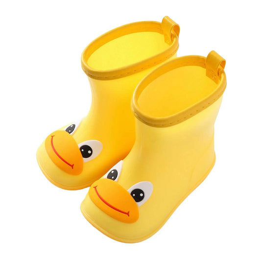 Adorable Duck-Themed Waterproof Rain Boots for Kids - PVC Rubber Slip-On Shoes for Boys and Girls - ToylandEU