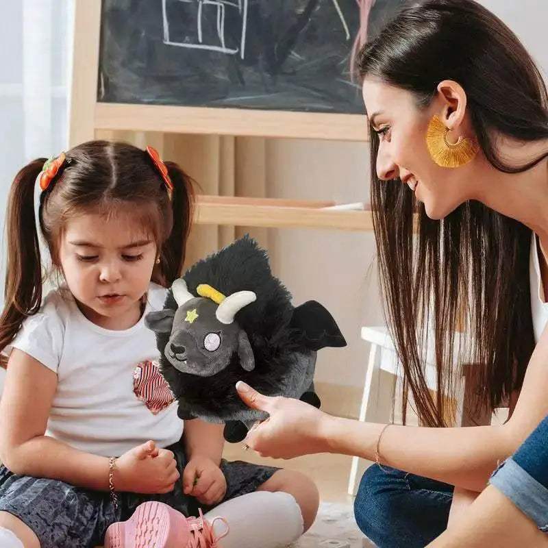 Adorable Kawaii Baphomet Plush Sheep Pillow with Wings for Cozy Decor - ToylandEU™