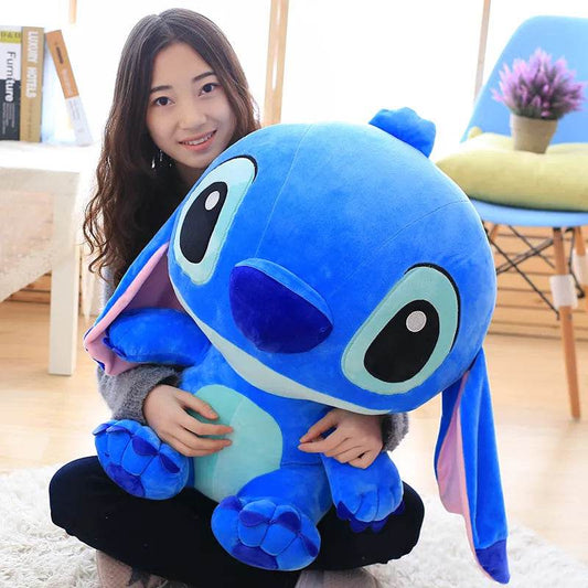 Adorable Large Stitch Plush Toy - Kawaii Blue & Pink Elf Design - ToylandEU