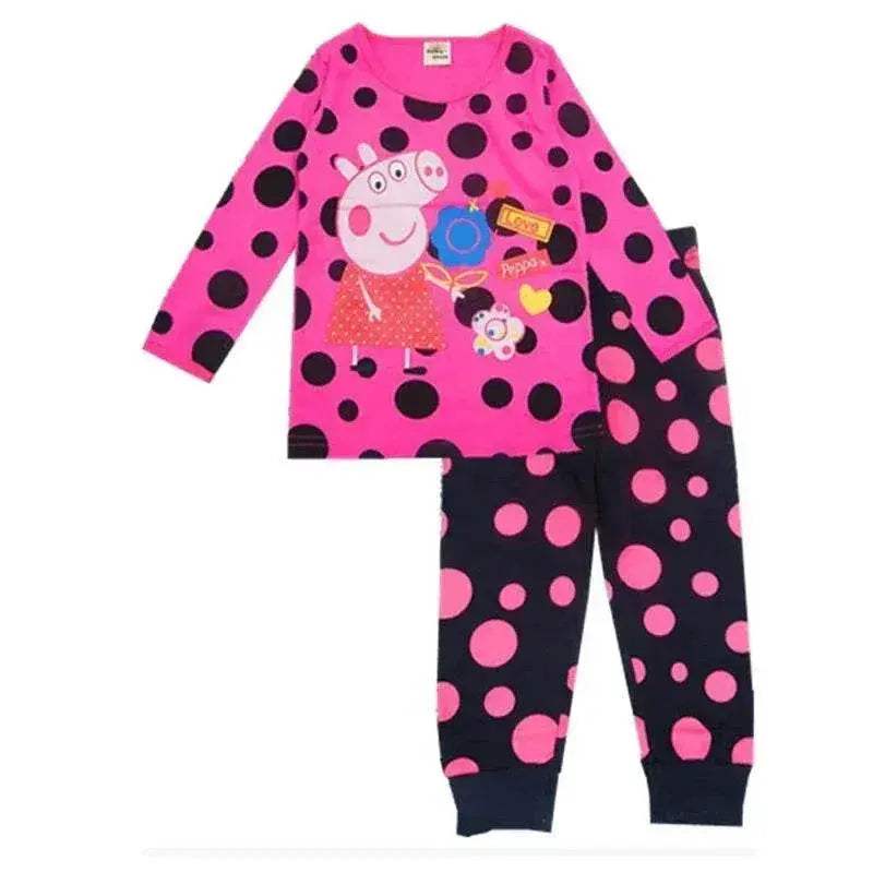 Adorable Peppa Pig Pajama Set With Movable George Doll Unisex Kids Cozy Sleepwear - ToylandEU