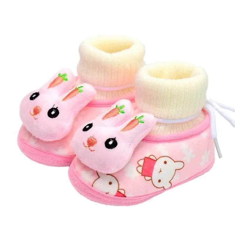 Adorable Plush Snow Booties for Infants - Cartoon Rabbit Prewalkers for Boys and Girls - ToylandEU™