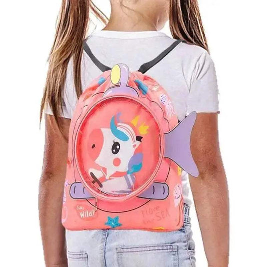 Adorable Waterproof Animal Print Girls' Beach Backpack with Compartments - ToylandEU