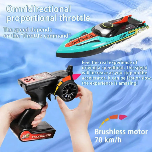 Adult And Child Enthusiasts Remote Control Boat 70 Kilometers Per Hour LED Light - ToylandEU