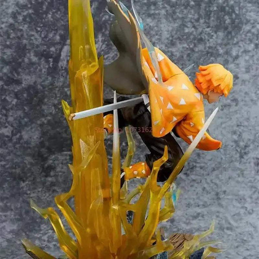 Agatsuma Zenitsu LED Anime Figure, Demon Slayer Action Figurines PVC Statue 35 CM - ToylandEU
