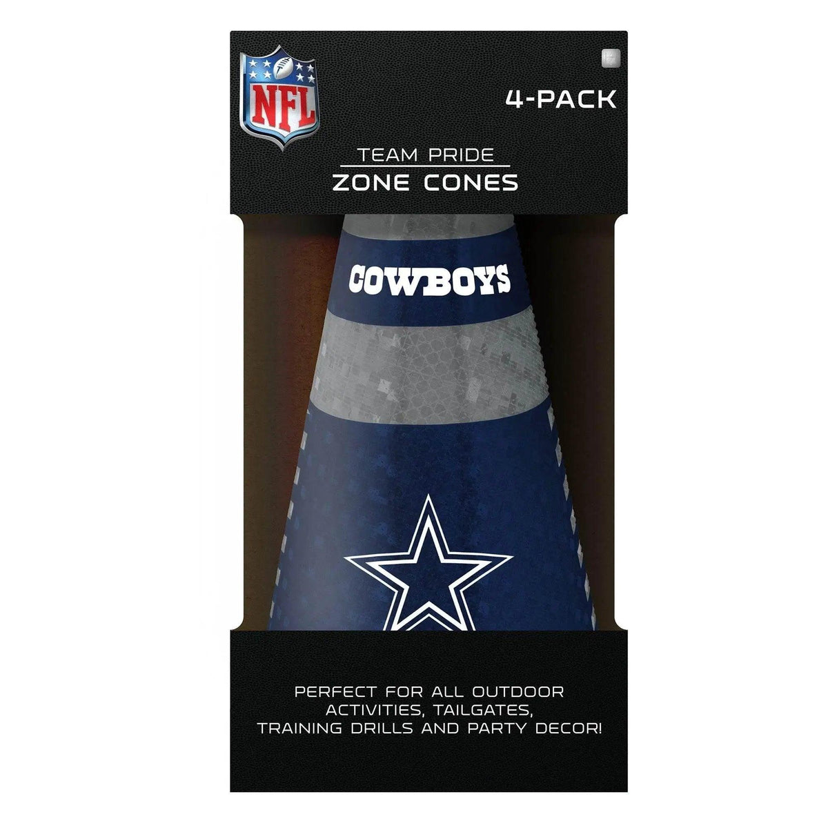 Dallas Cowboys Reflective Zone Cones 4 Pack Outdoor Agility Cones - ToylandEU™