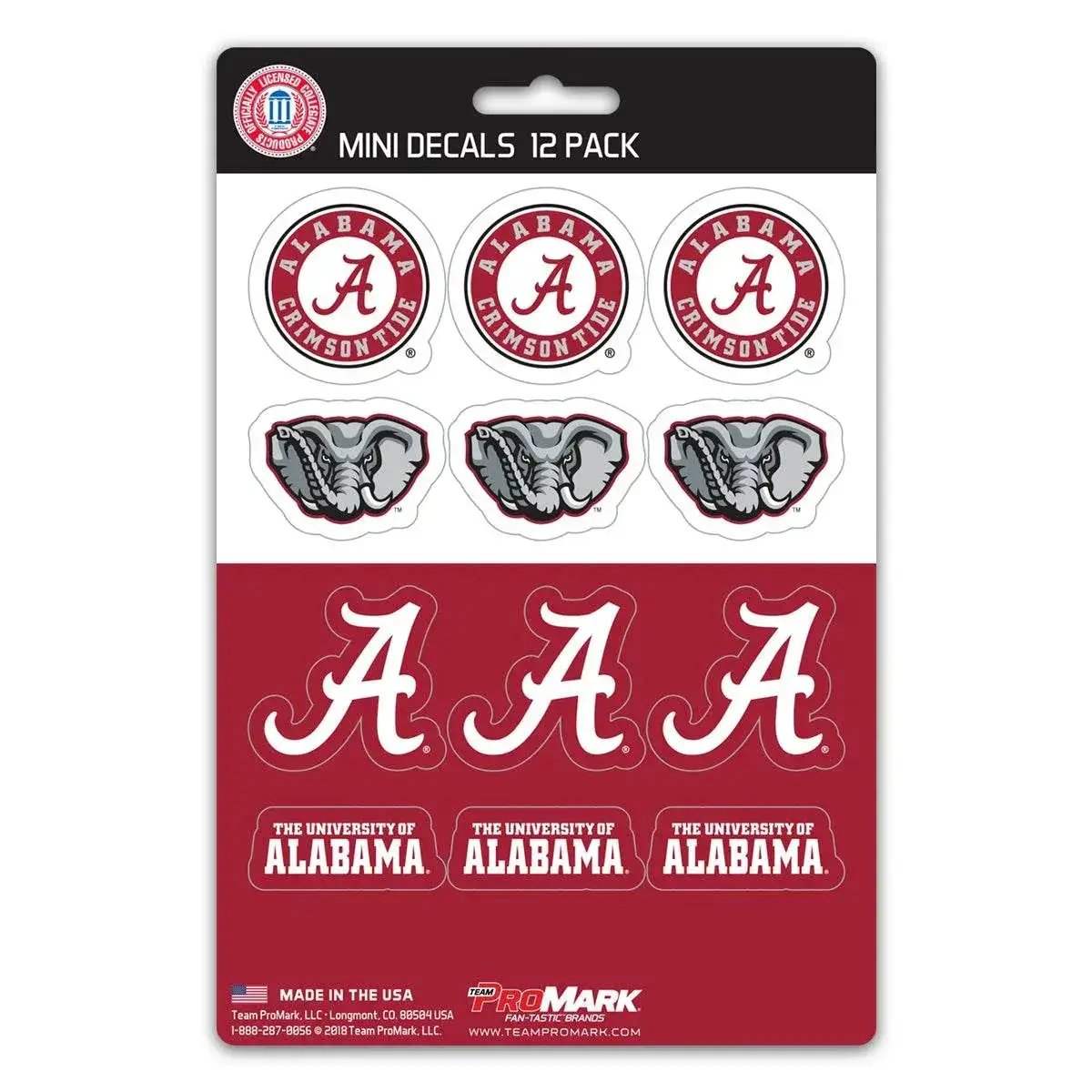 Alabama Crimson Tide Mini Decal Set 12 Pack Premium Vinyl - ToylandEU™
