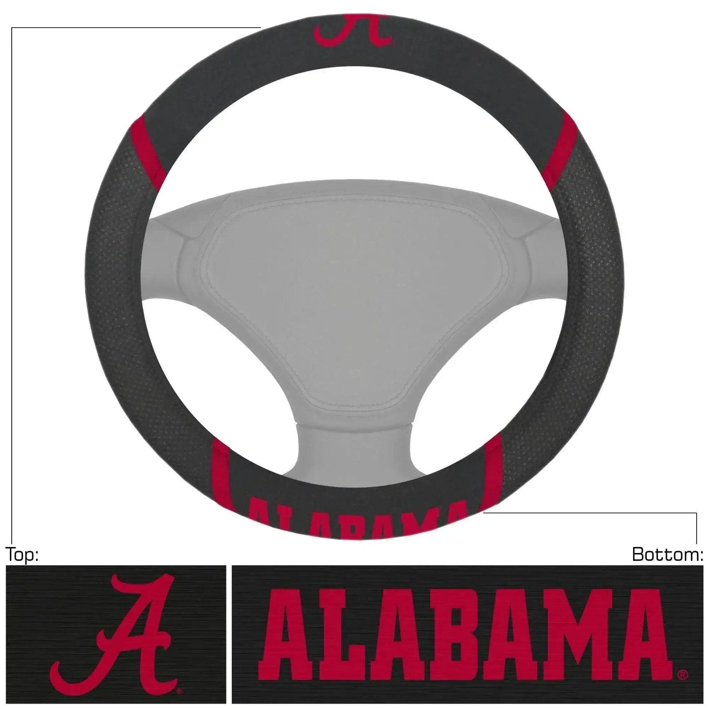Alabama Crimson Tide Steering Wheel Cover Mesh Stitched - ToylandEU™
