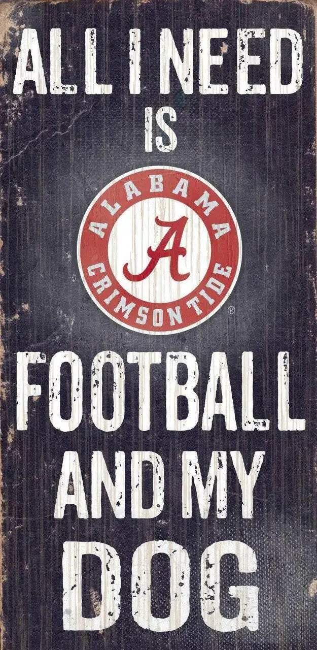 Alabama Crimson Tide Wood Sign Football and Dog 6x12 - ToylandEU™