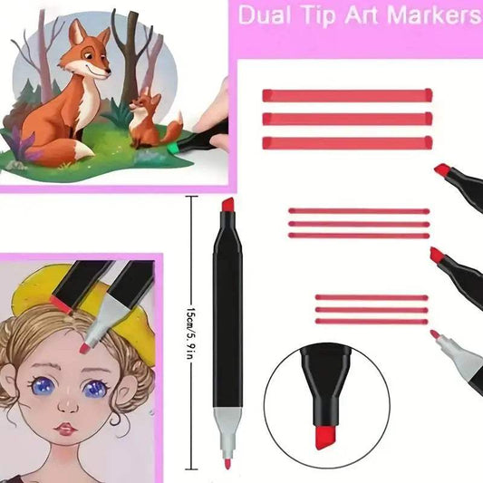 Alcohol Markers | 100 Colors Dual Tip | Toylandeu™
