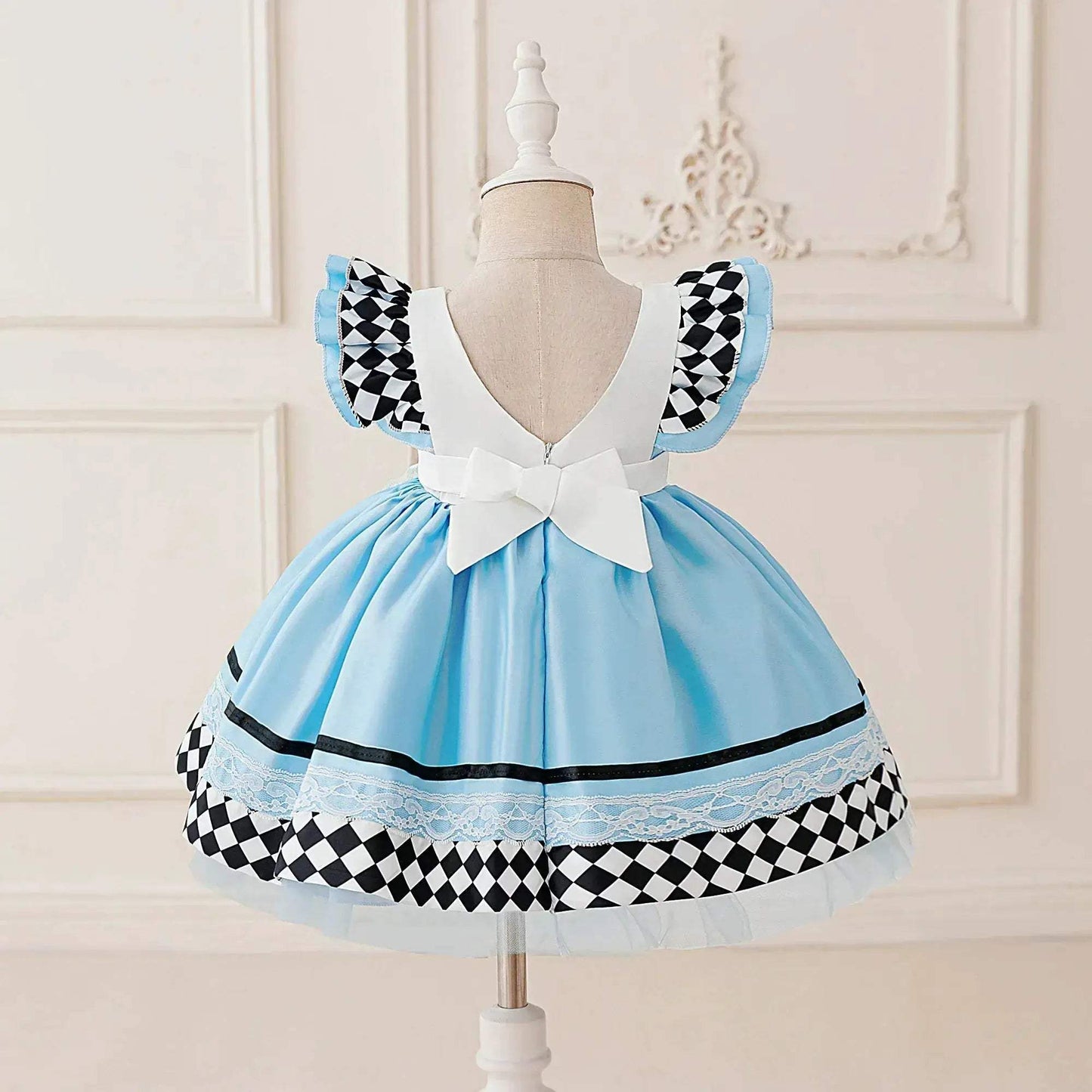 Alice In Wonderland Inspired Baby Girl Dress With Lace - ToylandEU