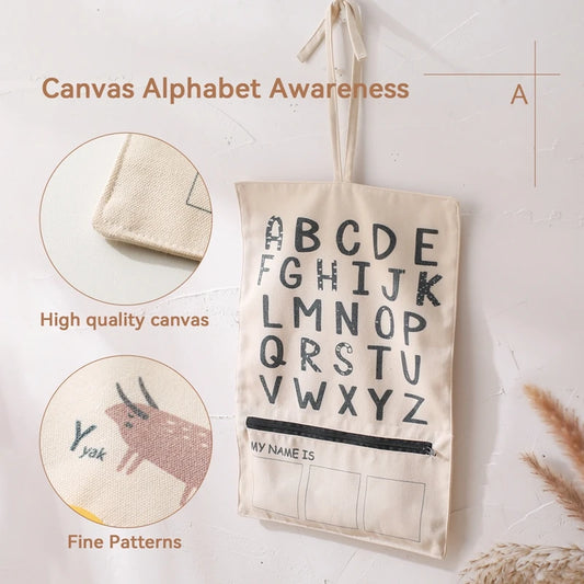 Alphabet Recognition Card Canvas Bag Set for Montessori Education ABC Cards and Canvas Storage Bag - ToylandEU